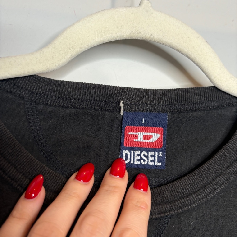 Diesel Cotton Logo T-Shirt L Black - Picture 6 of 8